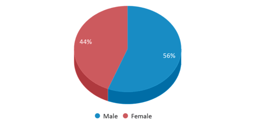 This pie chart depicts the gender distribution at Ulysses S. Grant Middle School. This pie chart depicts the gender distribution at Ulysses S. Grant Middle School.